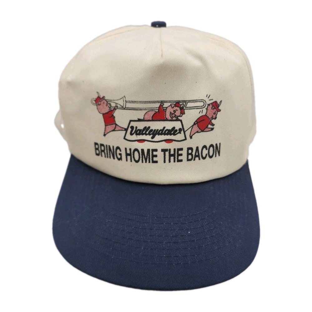 Vintage Cobra Caps VALLEYDALE BRING HOME THE BACON Marching Pigs Snapback Hat